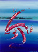 Abstract Blue Waves With Process Magenta-Dance